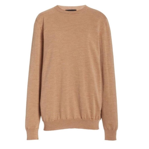 WARDROBE.NYC Crew Neck Sweater | Medium | Camel | $395 Retail | Wool - Picture 3 of 11